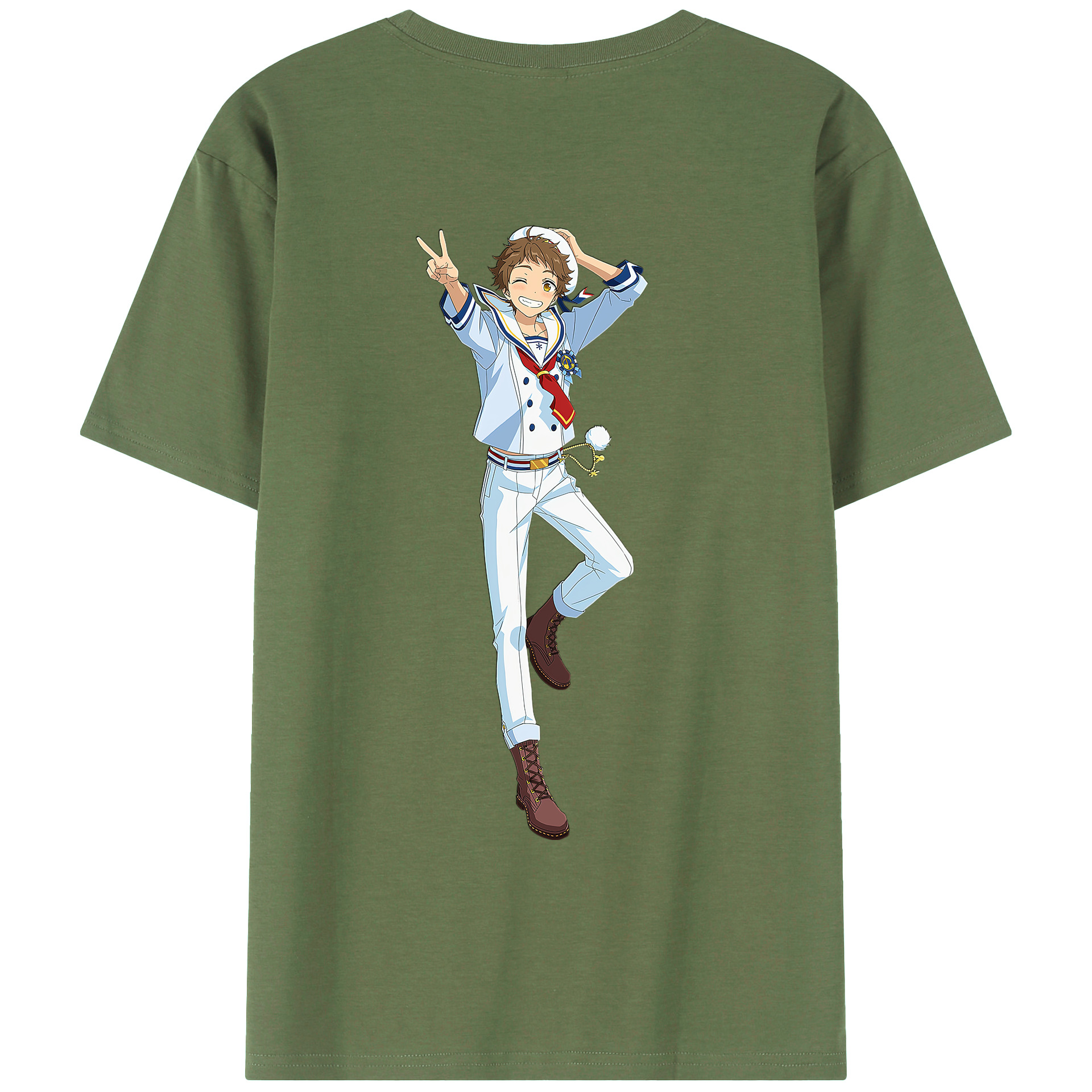 （画像用） あんさんぶるスターズ! Ensemble Stars 綿100％ メンズ半袖Tシャツ（バックプリント） 通気性